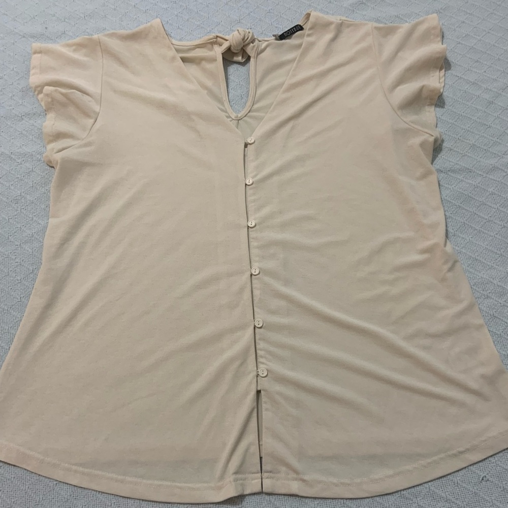 Notebuk Cream Button Front Tie Back Blouse size XL
